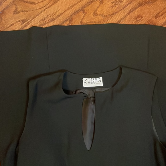 Firma Italian Black Dress with Gold Tone Accent - Picture 4 of 4
